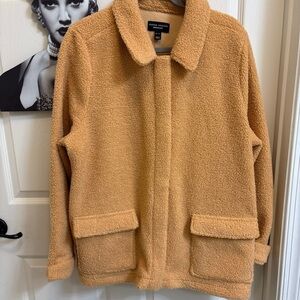 Susan Graver  Weekend Fleece Snap Front Jacket Teddy Bear XLarge